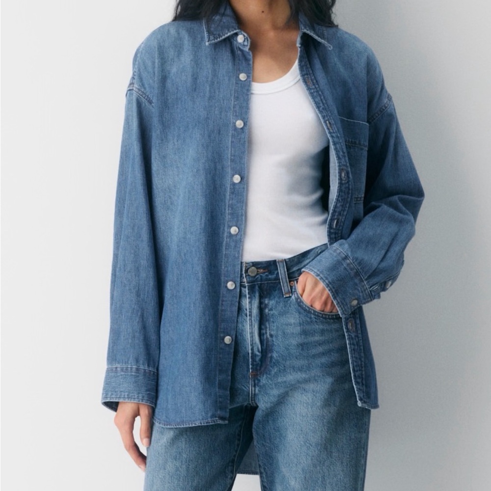 Denim Forum Straight Leg Blue Jeans Shirt